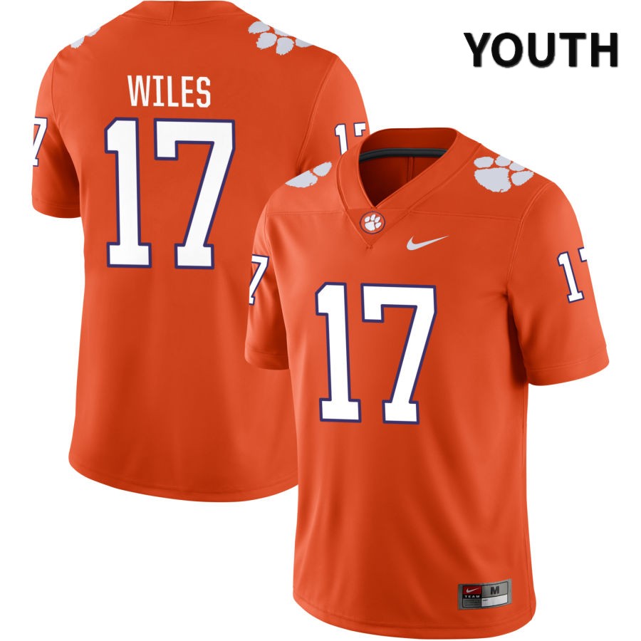 Youth Clemson Tigers Billy Wiles #17 College Orange NIL 2022 NCAA Authentic Jersey Athletic BEV70N6S